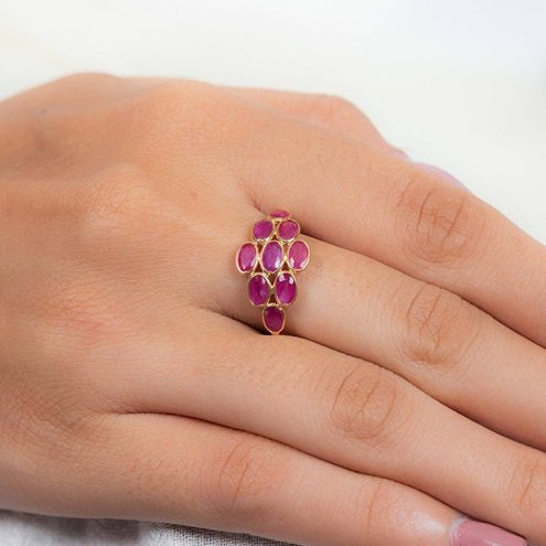 18K Yellow Gold Ruby Ring - vrjewels-us