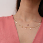 18K Gold Diamond Charm Necklace - vrjewels-us