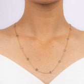 18K Yellow Gold Blue Sapphire Necklace - vrjewels-us