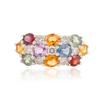 14K Gold Multi Sapphire & Diamond Ring Thumbnail