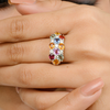 14K Gold Multi Sapphire & Diamond Ring Thumbnail