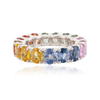 18K Gold 6.54 CTW Multi Sapphire Eternity Band Ring Thumbnail