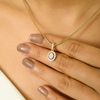 18K Solid Yellow Gold Diamond Charm Pendant Thumbnail