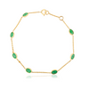 14K Yellow Gold Emerald Delegate Chain Bracelet Thumbnail