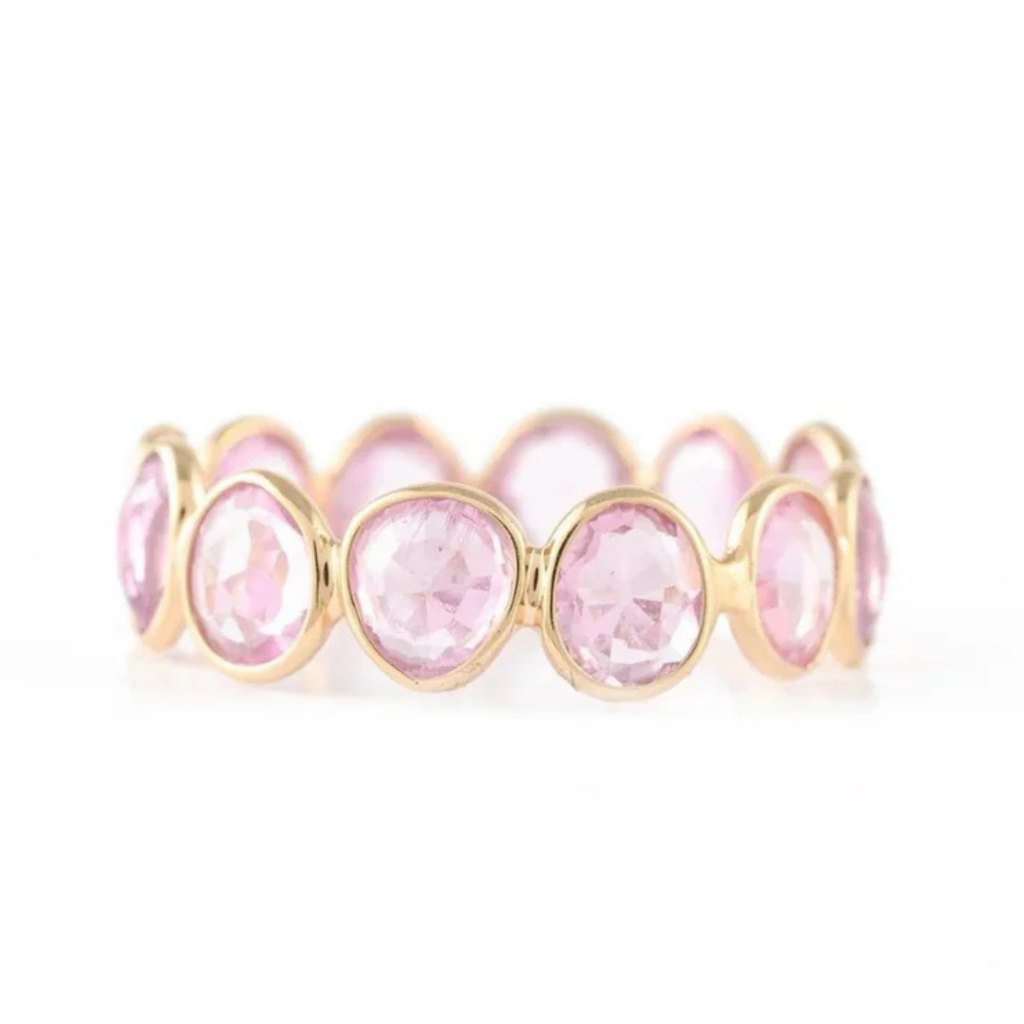 18K Gold Pink Sapphire Eternity Band Image