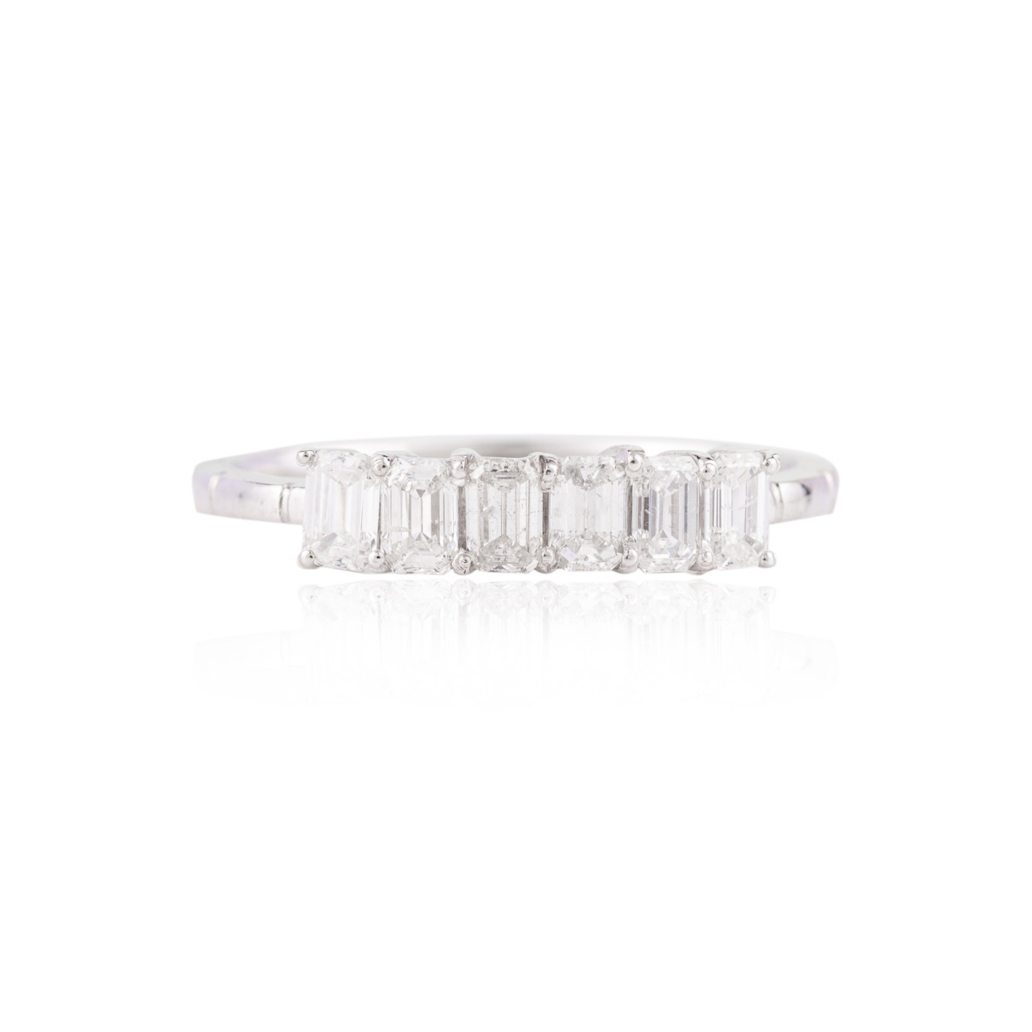 18K White Gold Diamond Half Eternity Band - vrjewels-us