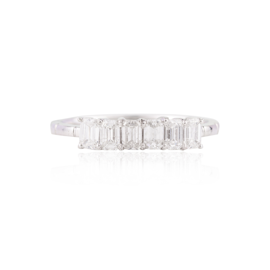 18K White Gold Diamond Half Eternity Band Image