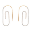 14K Gold Paper Clip Diamond Earrings Thumbnail