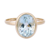 18K Gold Solitaire Aquamarine Ring Thumbnail