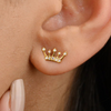 14K Gold Natural Diamond Crown Stud Earrings Thumbnail