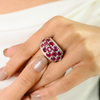 18K White Gold Ruby Diamond Dome Ring Thumbnail