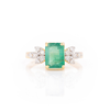 14K Gold Emerald Diamond Wedding Ring Thumbnail