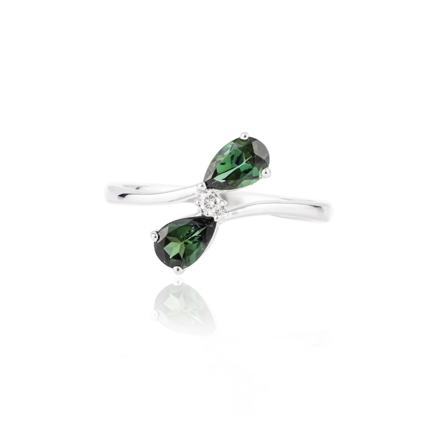 14K Green Tourmaline Two Stone Ring - vrjewels-us