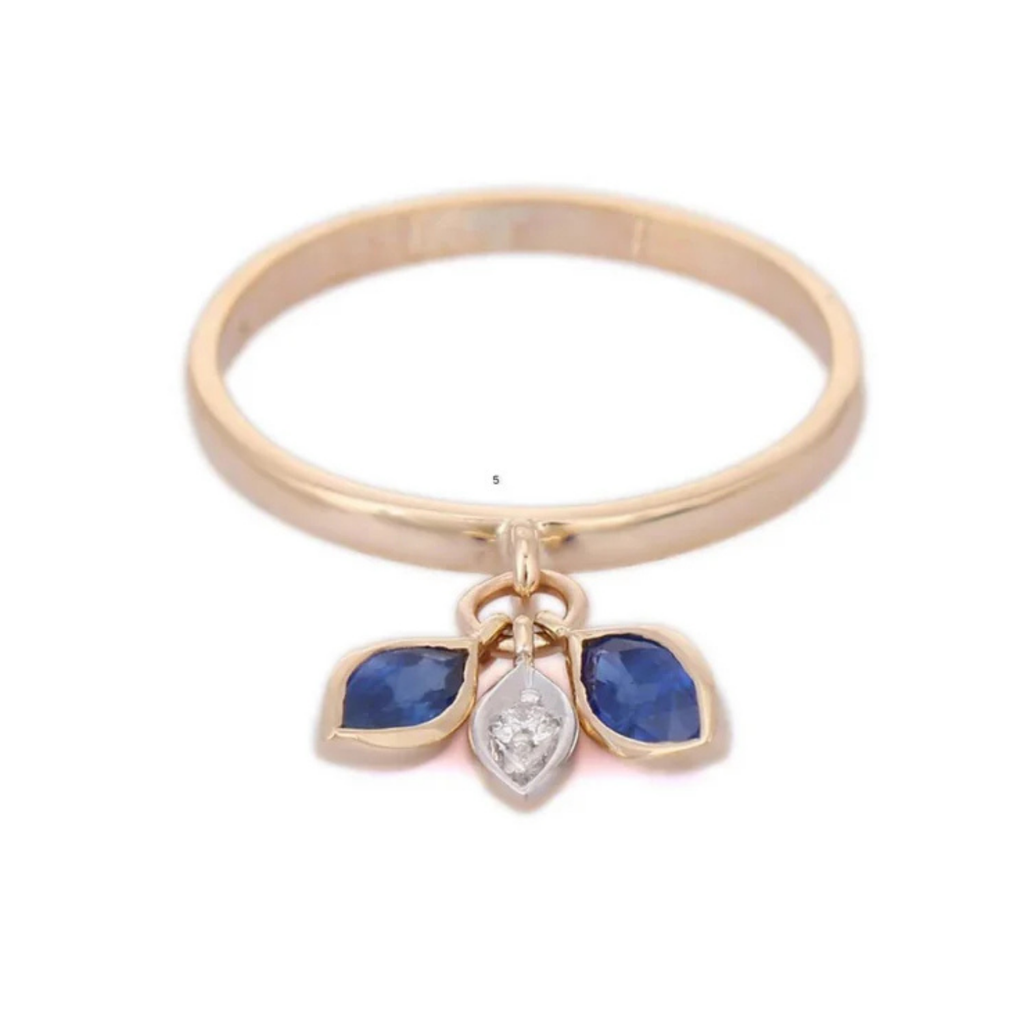 14K Yellow Gold Sapphire Ring Image