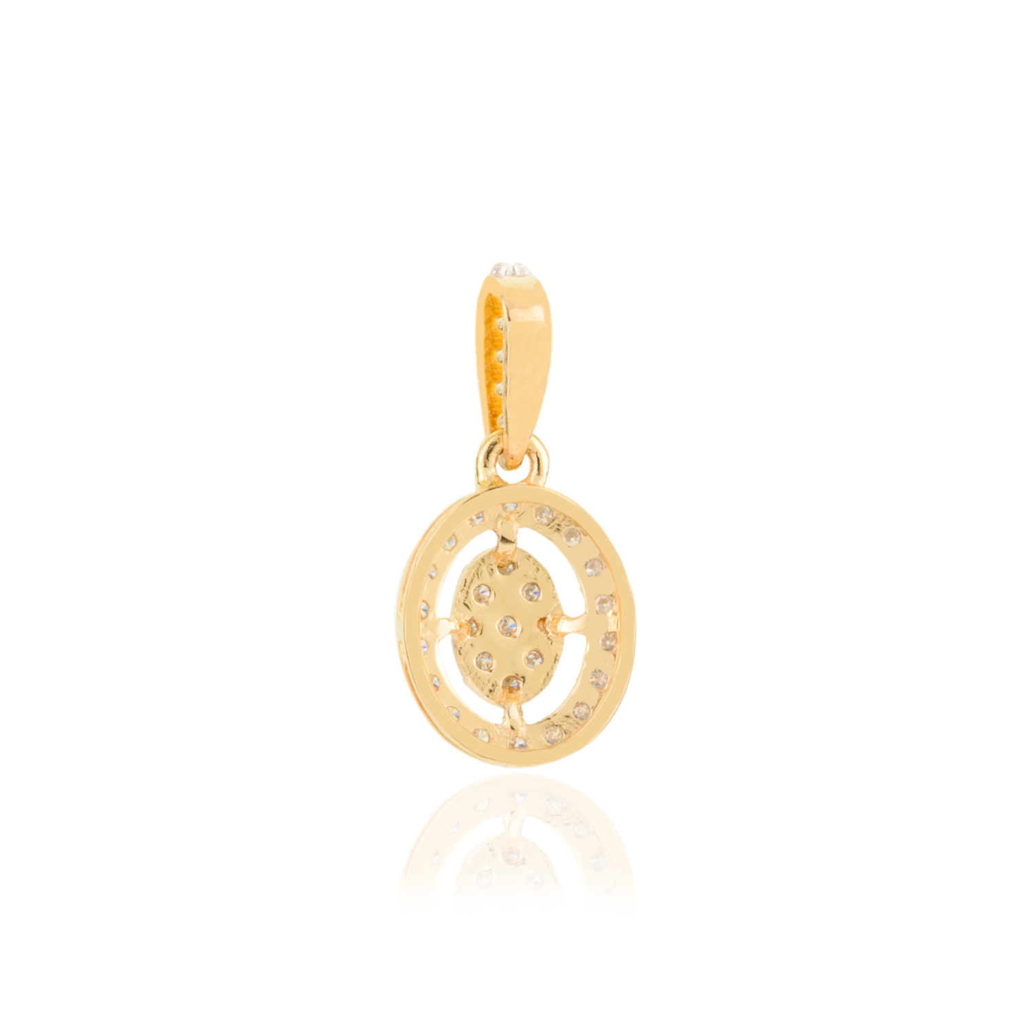 18K Solid Yellow Gold Diamond Charm Pendant
