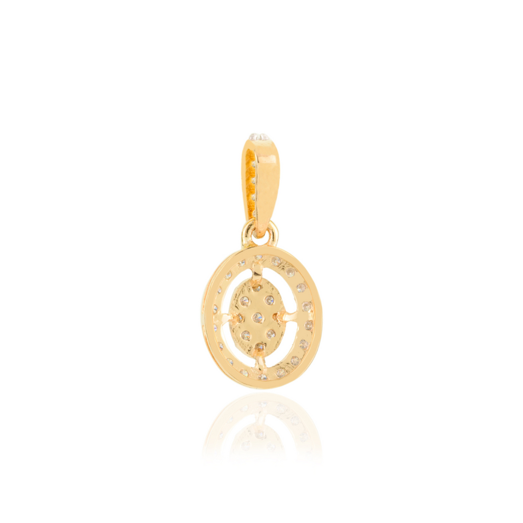 18K Solid Yellow Gold Diamond Charm Pendant Image