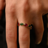 18K Yellow Gold Ruby & Emerald Eternity Band Thumbnail