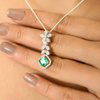 14K Solid White Gold Designer Flower Pendant Thumbnail