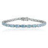 14K Gold Blue Topaz Tennis Bracelet Thumbnail