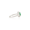 14k White Gold Emerald Halo Diamond Engagement Ring Thumbnail