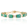 18K Gold Octagon Emerald Diamond Tennis Bracelet Thumbnail