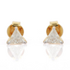 18K Gold Trillion Cut Diamond Tiny Studs Thumbnail