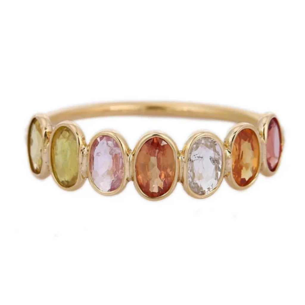 18K Gold Tourmaline Half Eternity Band Image