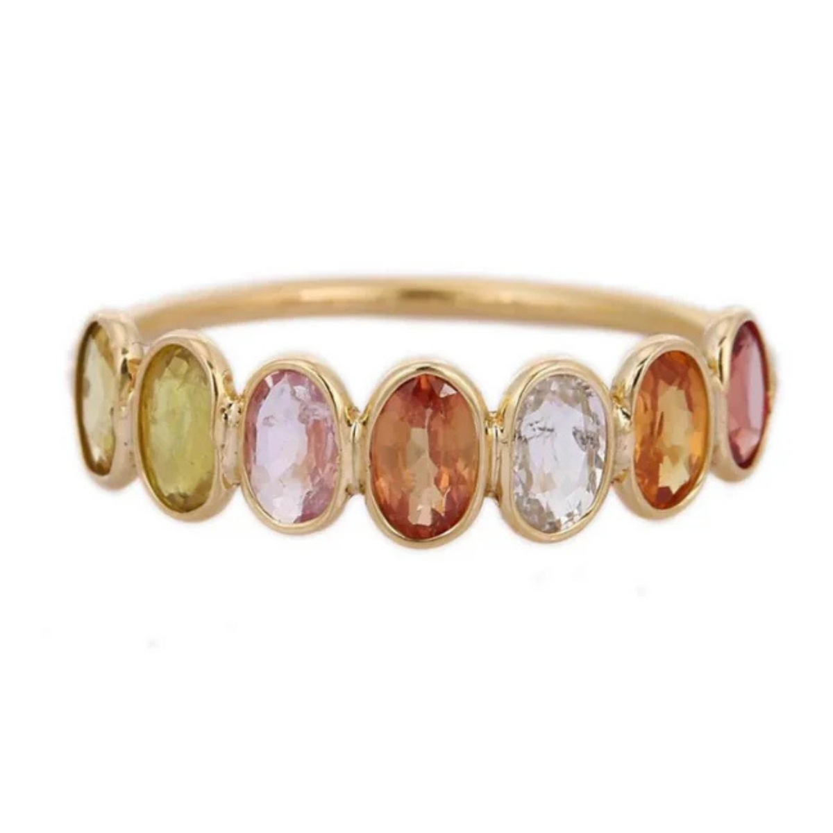 18K Gold Tourmaline Half Eternity Band