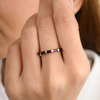 14K Gold Baguette Cut Garnet Half Eternity Band Thumbnail