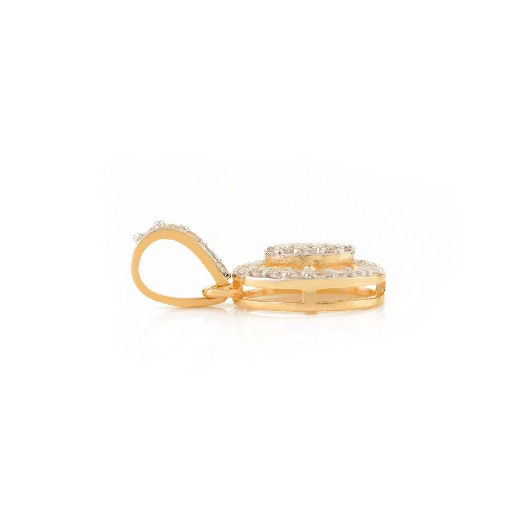 18K Solid Yellow Gold Diamond Charm Pendant Image