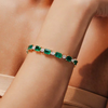 18K Gold Octagon Emerald Diamond Tennis Bracelet Thumbnail