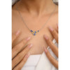 14K Solid White Gold Multi Sapphire Necklace Thumbnail