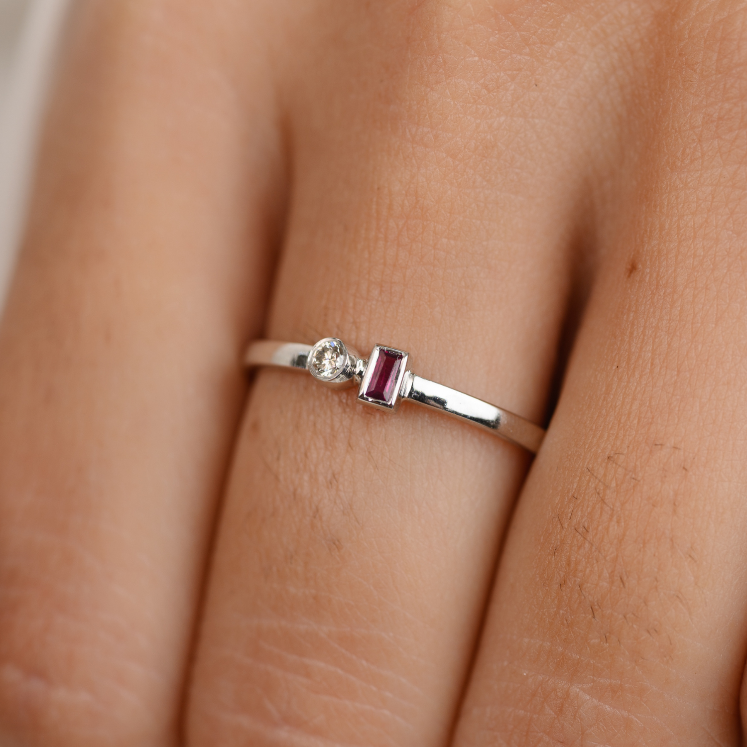 14K Gold Ruby Diamond Toi Et Moi Ring - vrjewels-us