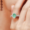 18K Gold Emerald Diamond Engagement Ring Thumbnail