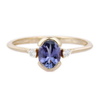 14K Gold Tanzanite &Diamond Promise Ring Thumbnail