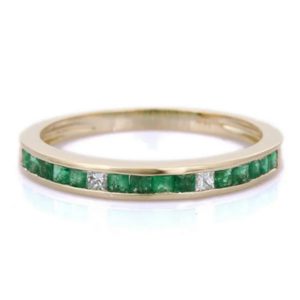 14K Yellow Gold Emerald Ring Image