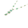 18K Solid Yellow Gold Emerald Gemstone Y Shape Necklace Thumbnail