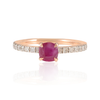 14K Gold Cushion Cut Ruby Statement Ring Thumbnail