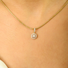 18K Solid Yellow Gold Round Chunky Charm Pendant Thumbnail