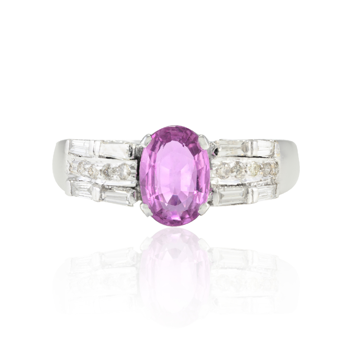 18K Gold Pink Sapphire & Diamond Ring - vrjewels-us