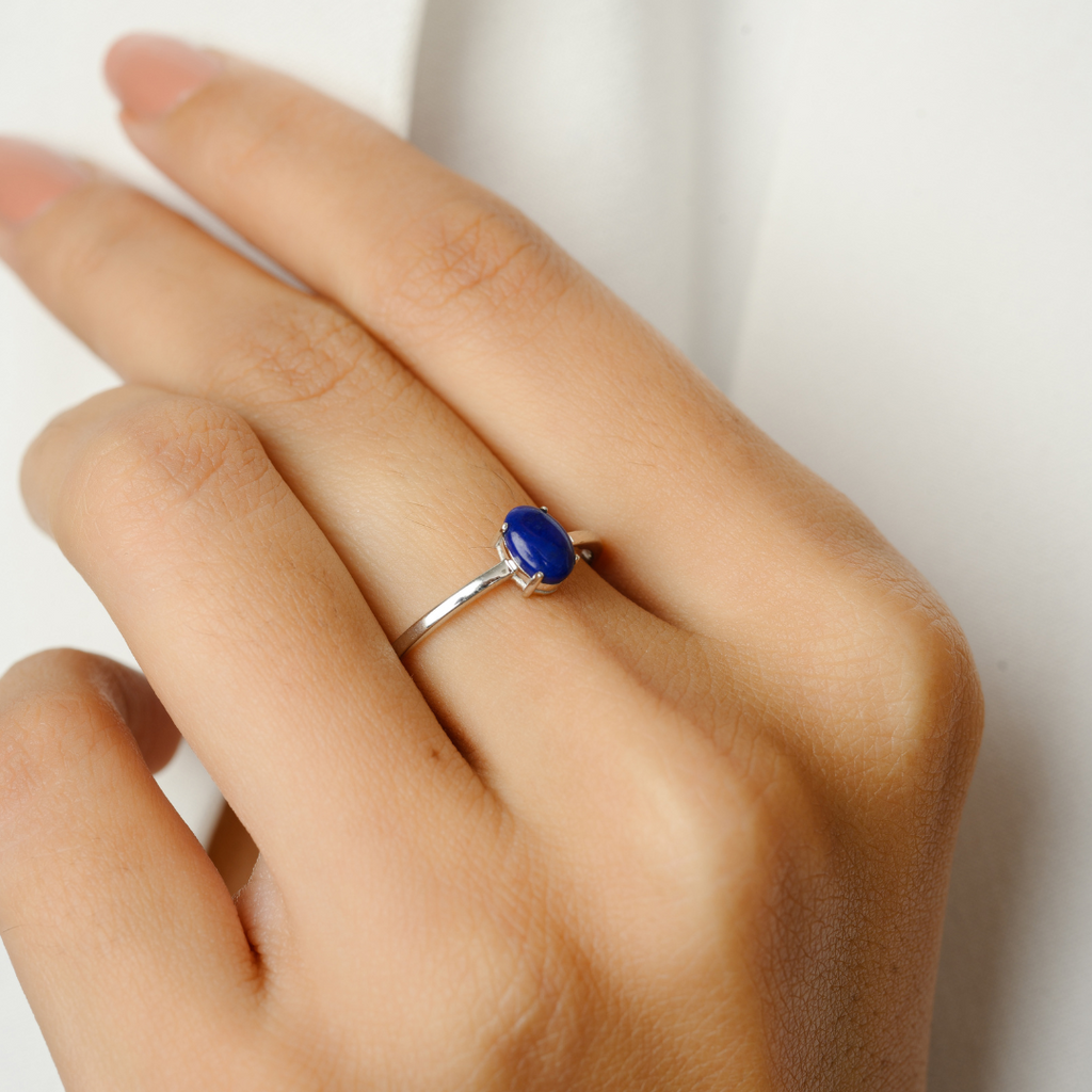 18K White Gold Lapis Lazuli Ring Image
