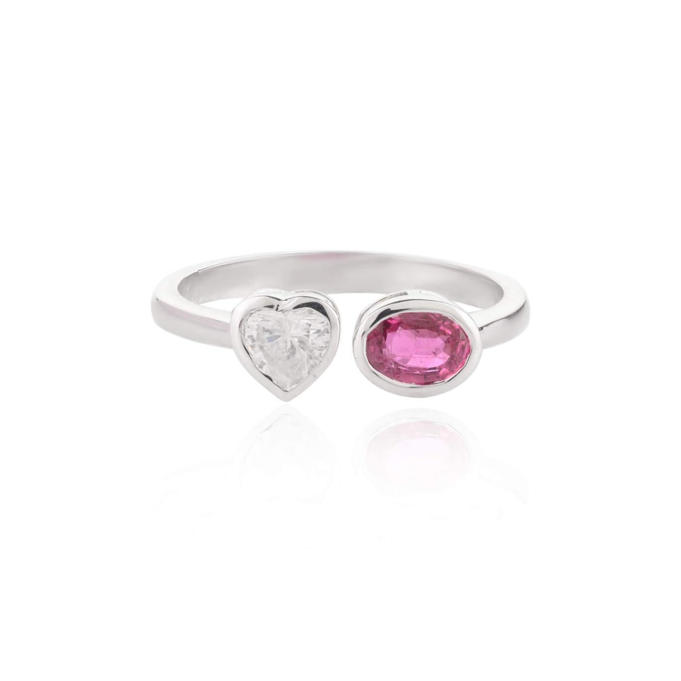 指輪・リング Gemstone Heart embellished ring Gemstone Heart embellished ring in pink - Oscar De La Renta