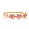 18K Gold Pink Tourmaline Half Eternity Band Thumbnail