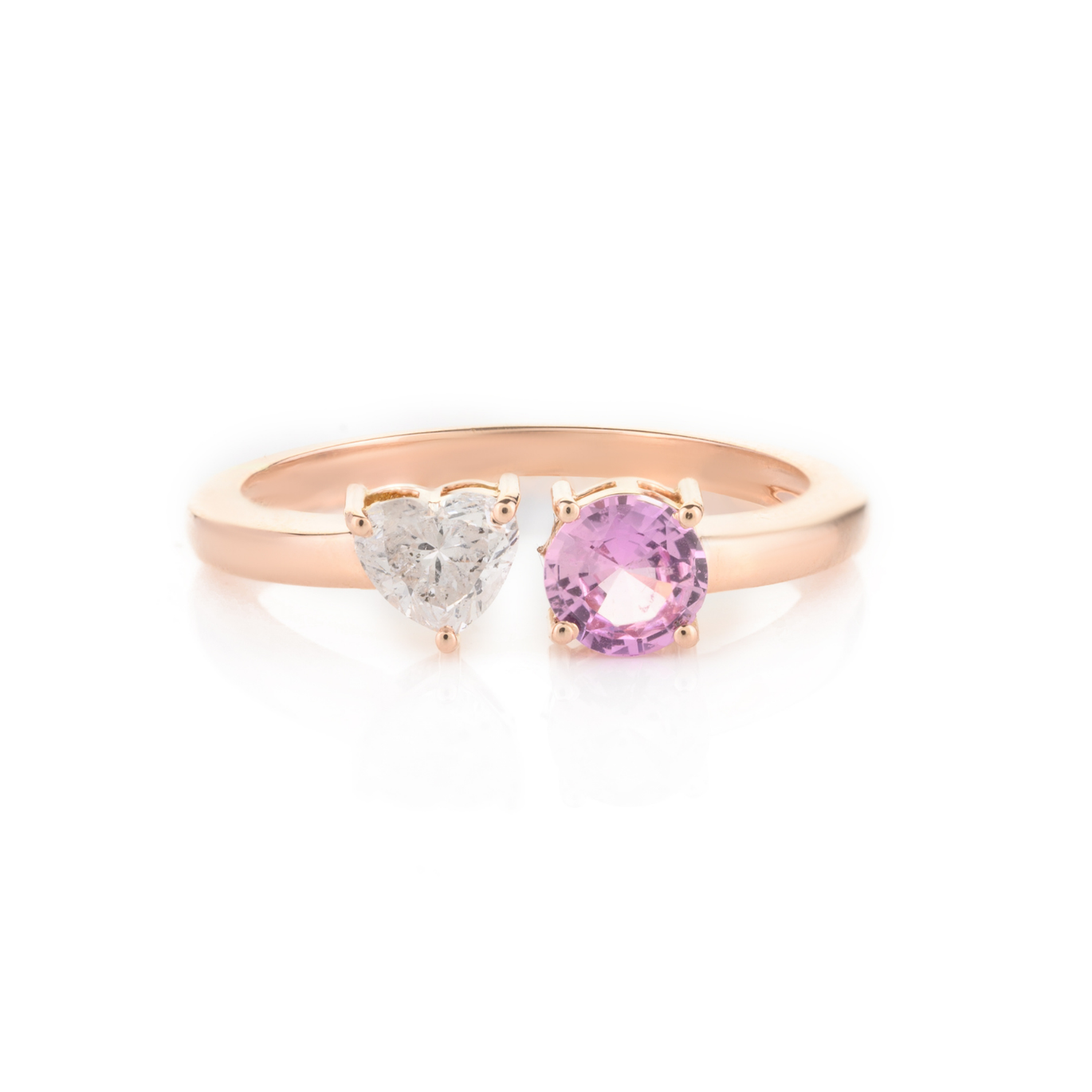 指輪・リング Gemstone Heart embellished ring pink-tourmaline-heart-ring-