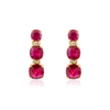 14K Yellow Gold Ruby Diamond Dangle Earring Thumbnail