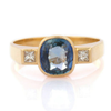 14K Gold Sapphire & Diamond Wedding Ring Thumbnail