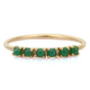 14K Gold Emerald Half Eternity Band Thumbnail