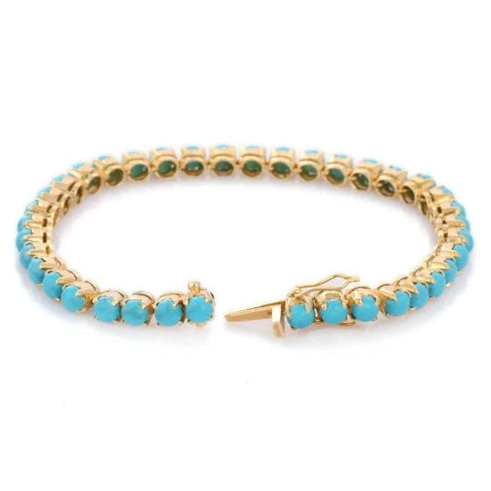 18K Gold Turquoise Eternity Bracelet