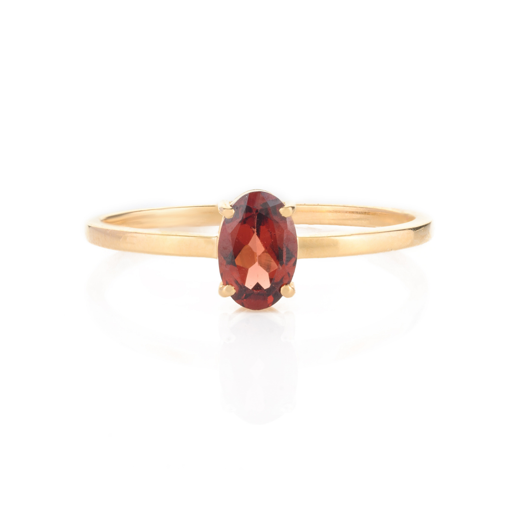 18K Gold Garnet Ring Image