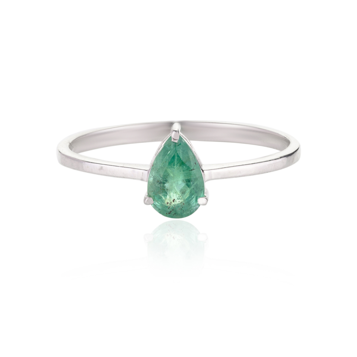 18K White Gold Emerald Ring - vrjewels-us